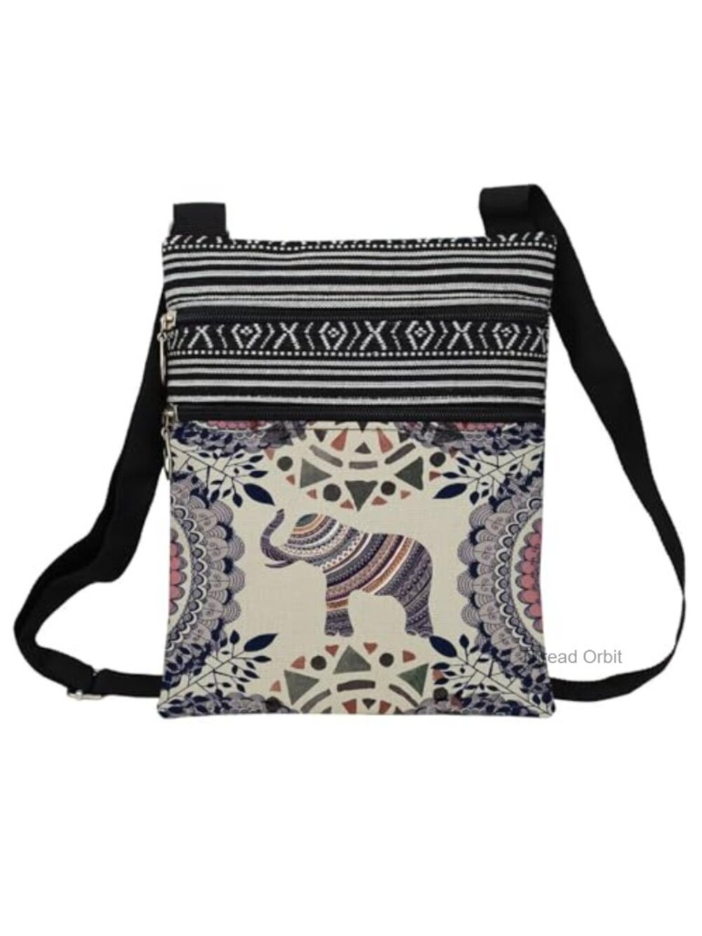 Polyester Elephant Crossbody Bag Adjustable Strap Lightweight Small Purse